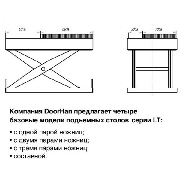 Чертеж подъемного стола